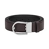 Montblanc Ebony/Black 35mm Grained Leather Reversible Belt Horseshoe Buckle